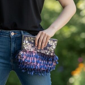 Vintage beaded clutch after five
